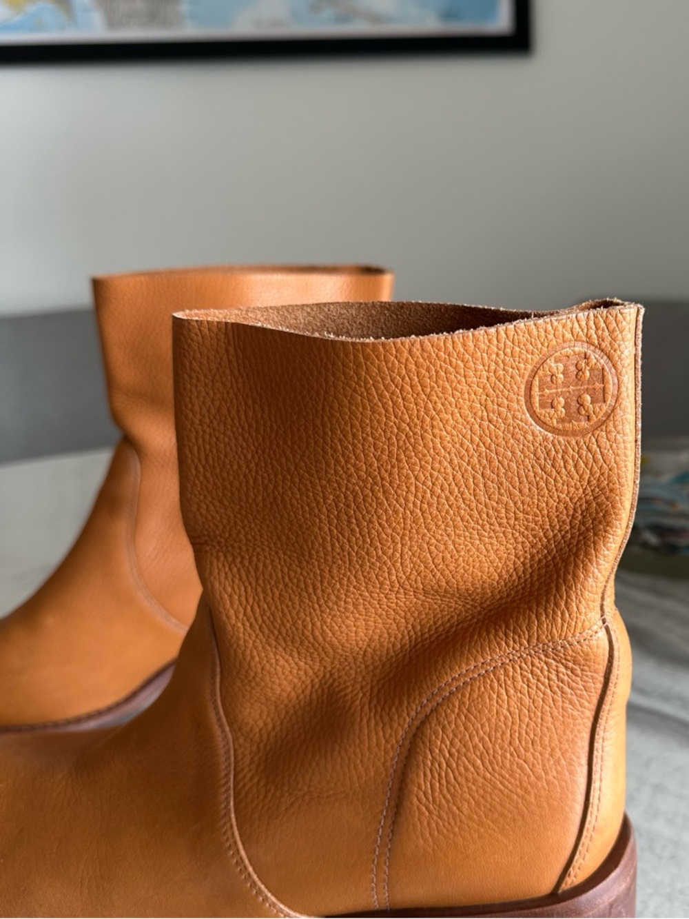Tory Burch Siena Leather Bootie in Light Tan - Picture 2 of 11